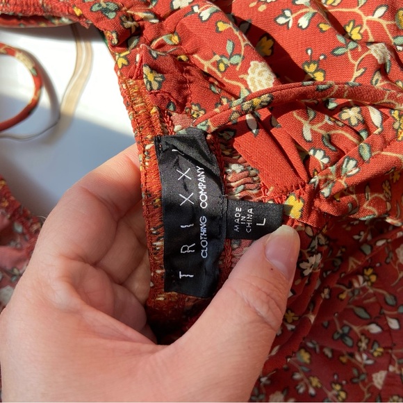 Trixxi Floral Mini Dress - Rust - Picture 2 of 7